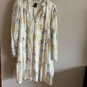 Taylor White Floral Casual Dress